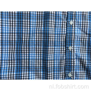 Shirt met twee borstzakken in Bule Color Plaid